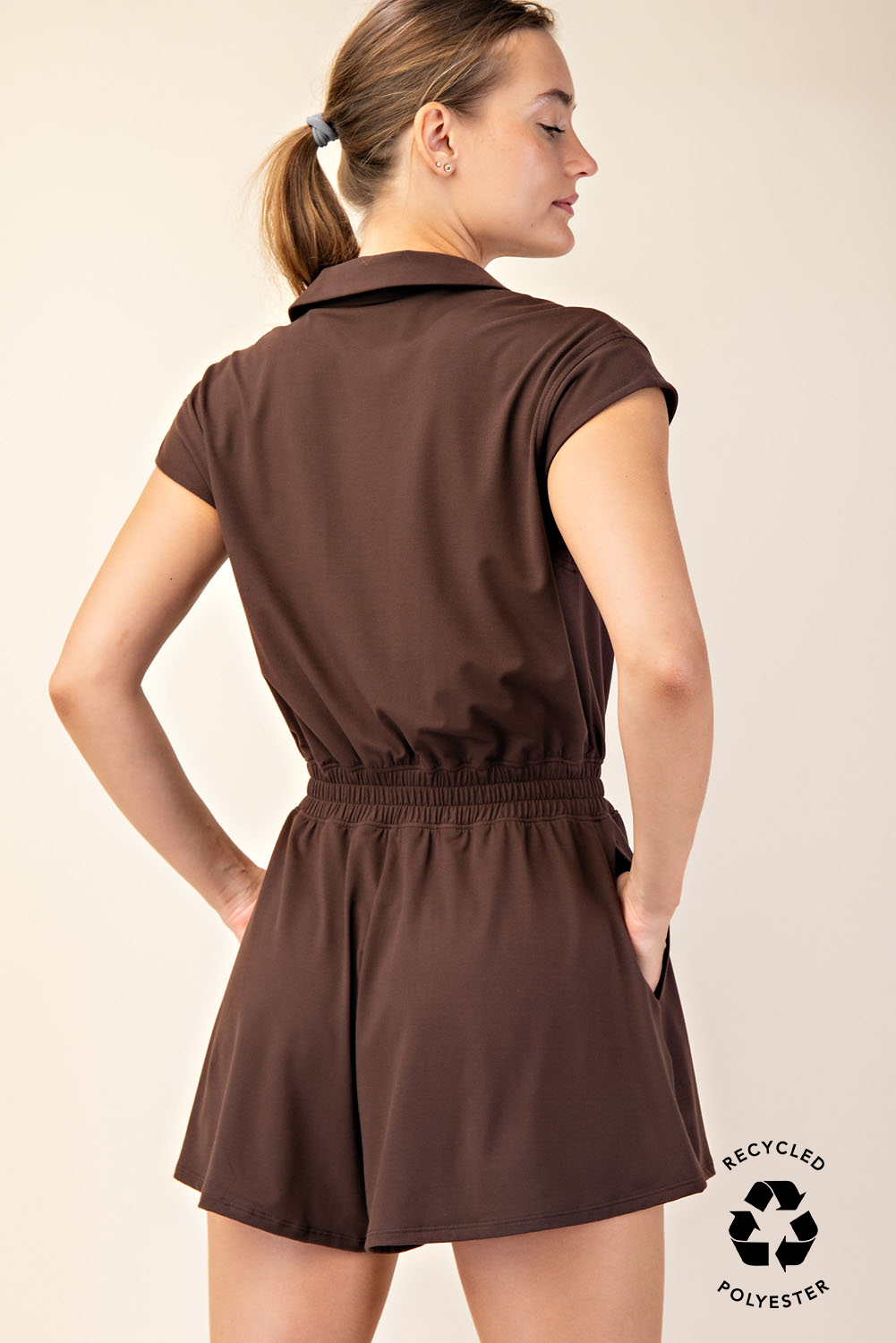 Butter Soft Short Sleeve Quarter Zip Romper