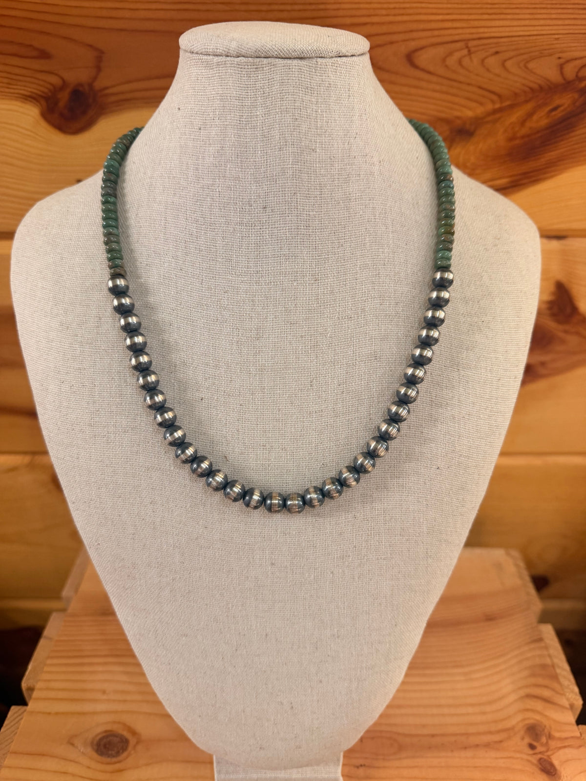 The Sage Turquoise & Sterling Silver Graduated Pearl Necklace