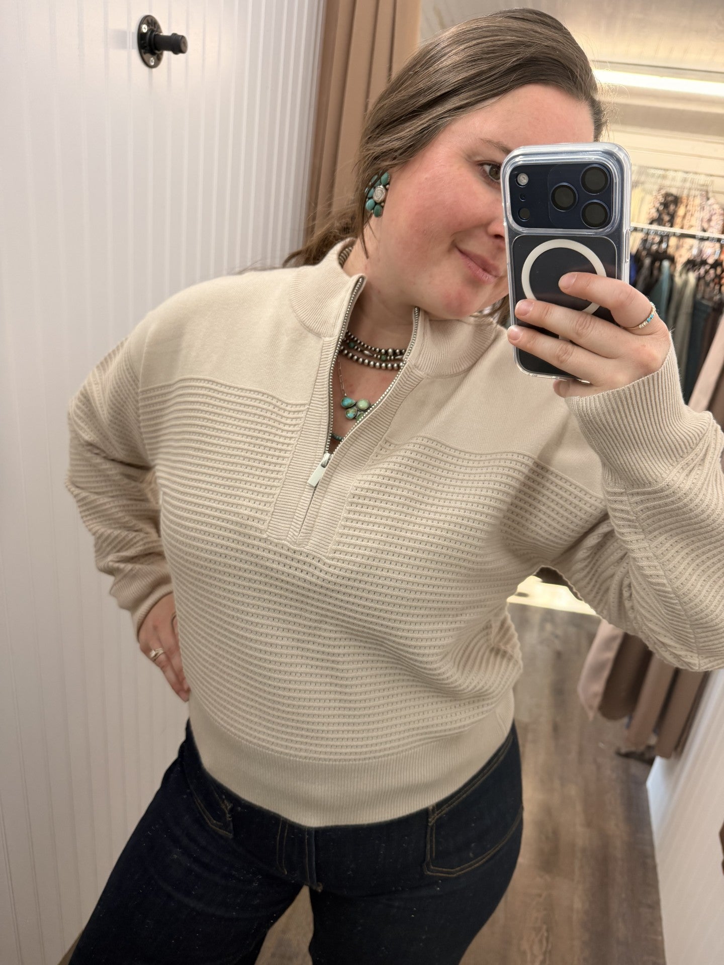 Sandstone Zip Sweater 🤍