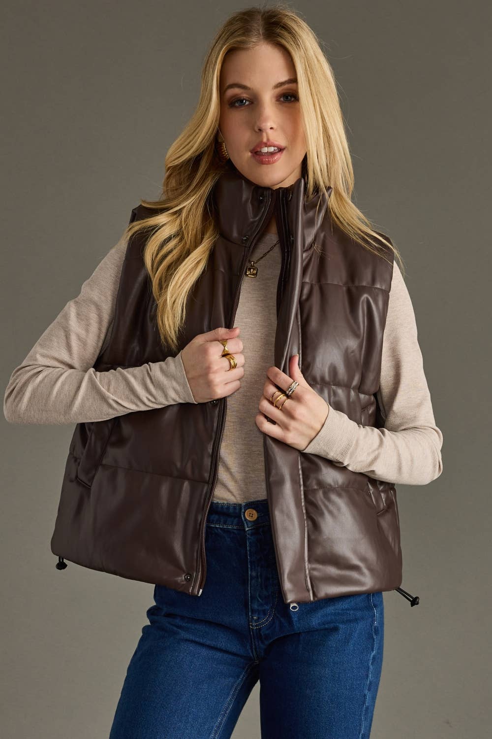 Brown Leather Vest