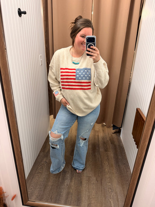 American Spirit Flag Sweater
