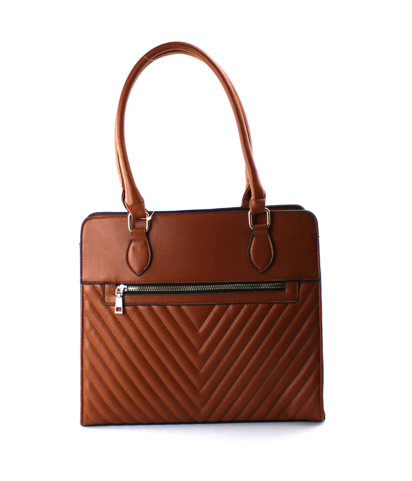 Quilted Front Zip Satchel