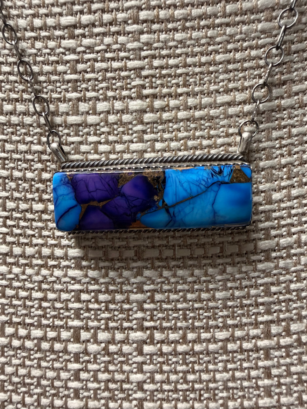 Blue Dahlia Bar Necklace