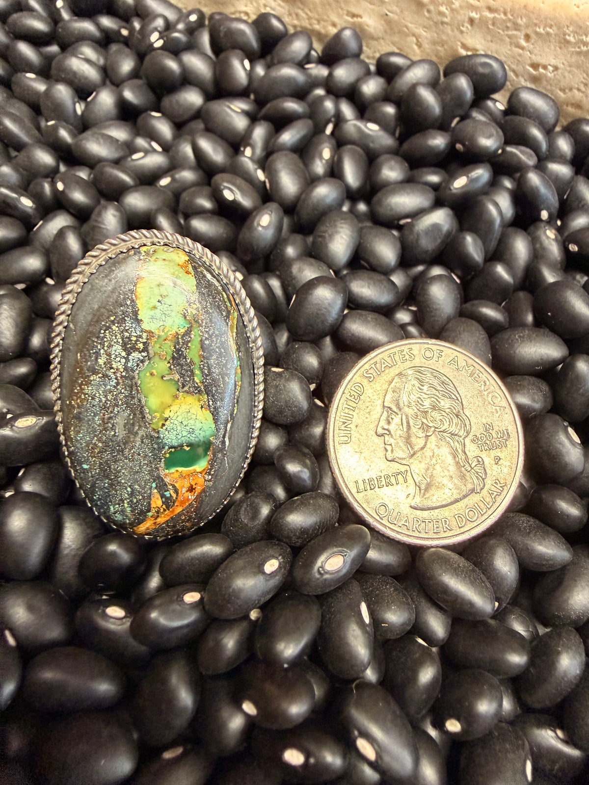 BlackJack Turq. Slab Adjustable Ring