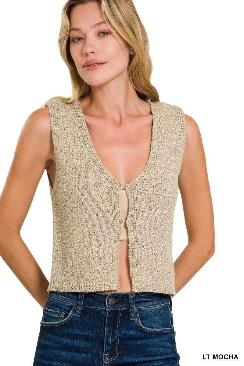 HOOK & EYE KNIT SWEATER VEST