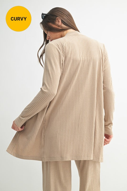 Soft Ribbed Longline Cardigan (Regular and plus)