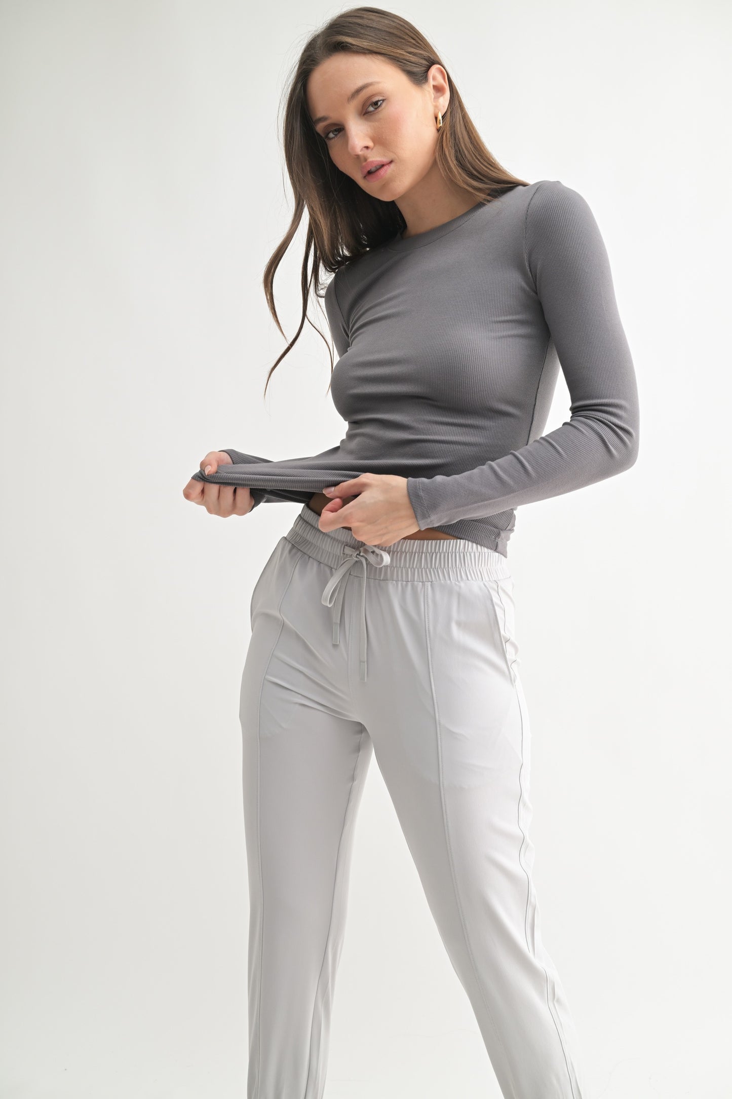Long-Sleeved Micro Ribbed Top (3 Colors)