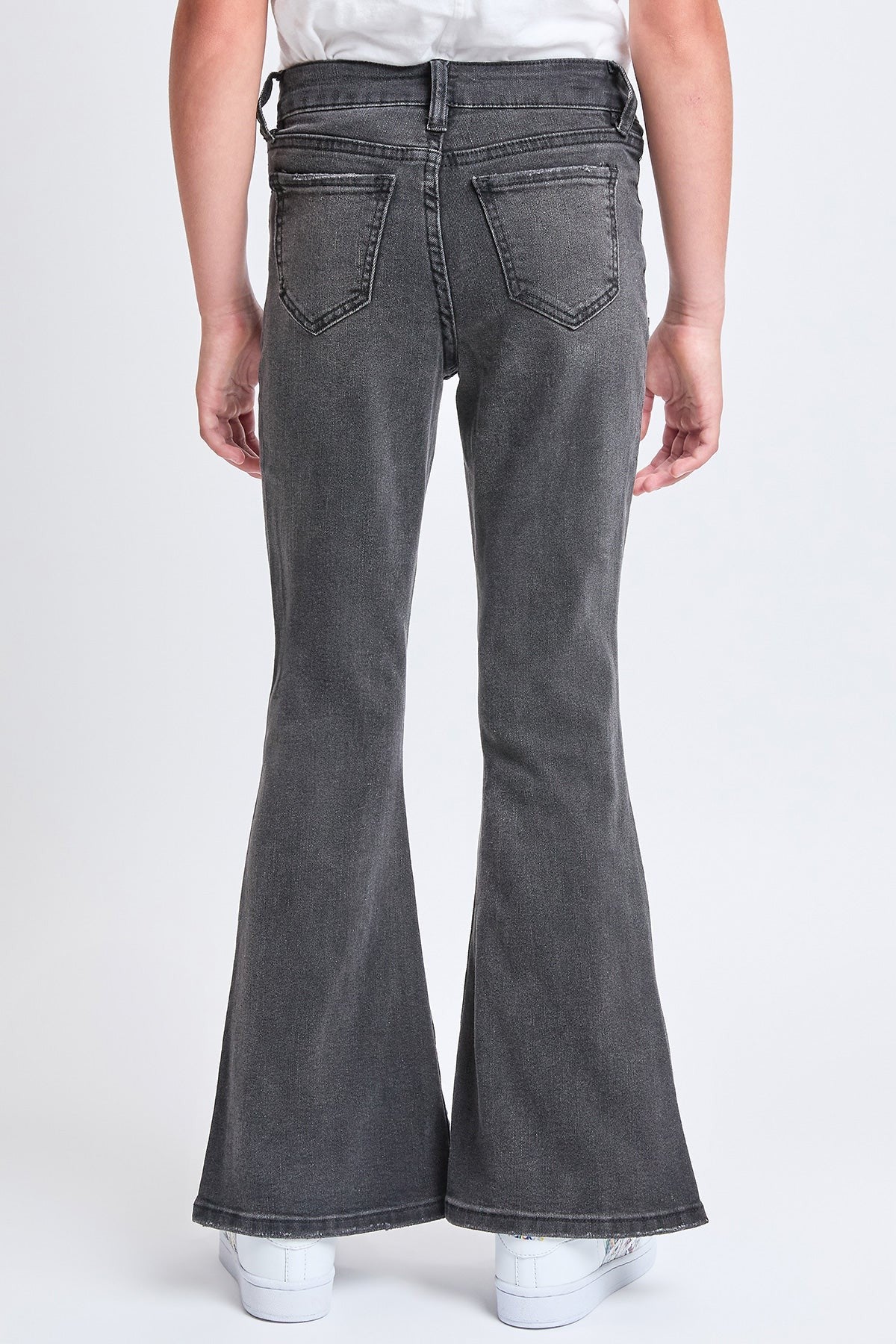 Girls Flare Side Slit Jean with Front Patch Pocket