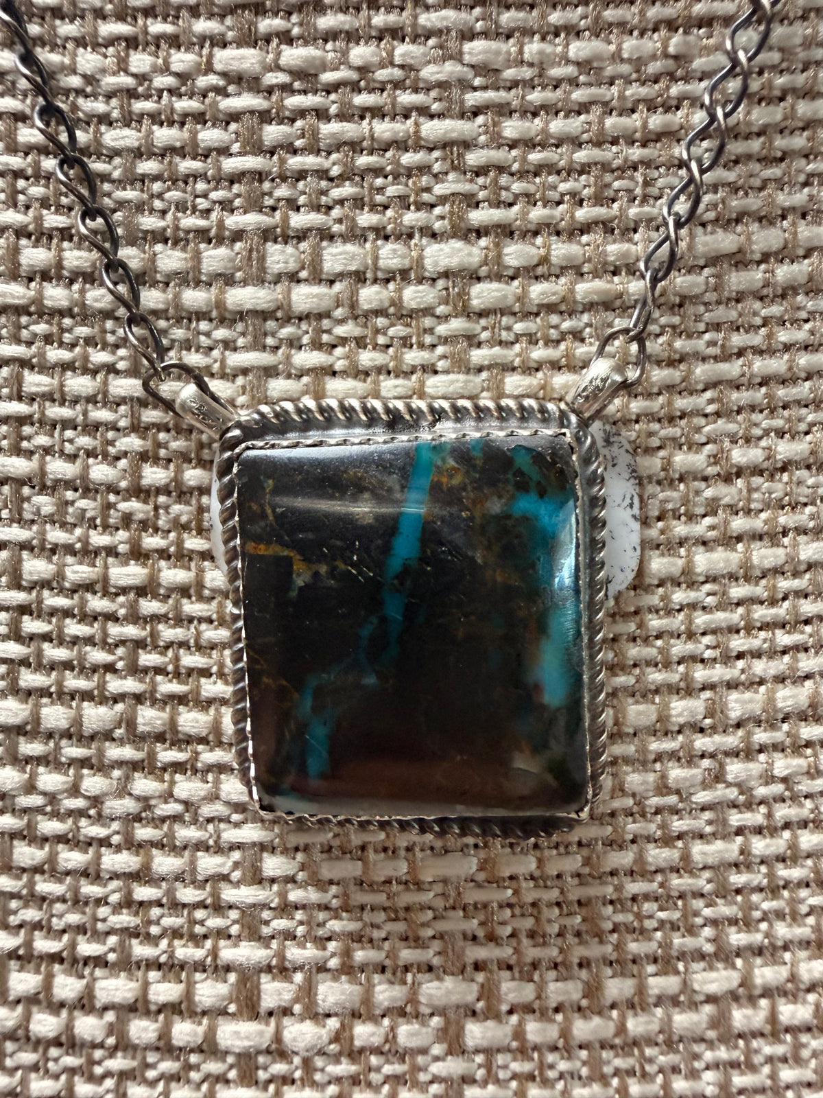 Blue Moon Square Necklace
