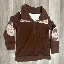 Brown Cow/Western Print 1/4 Zip