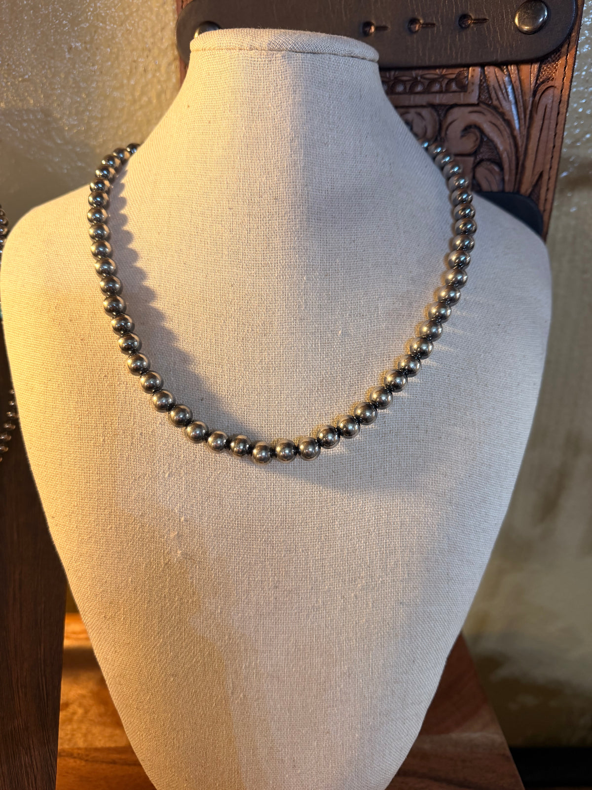18"/8mm Sterling Silver Pearls