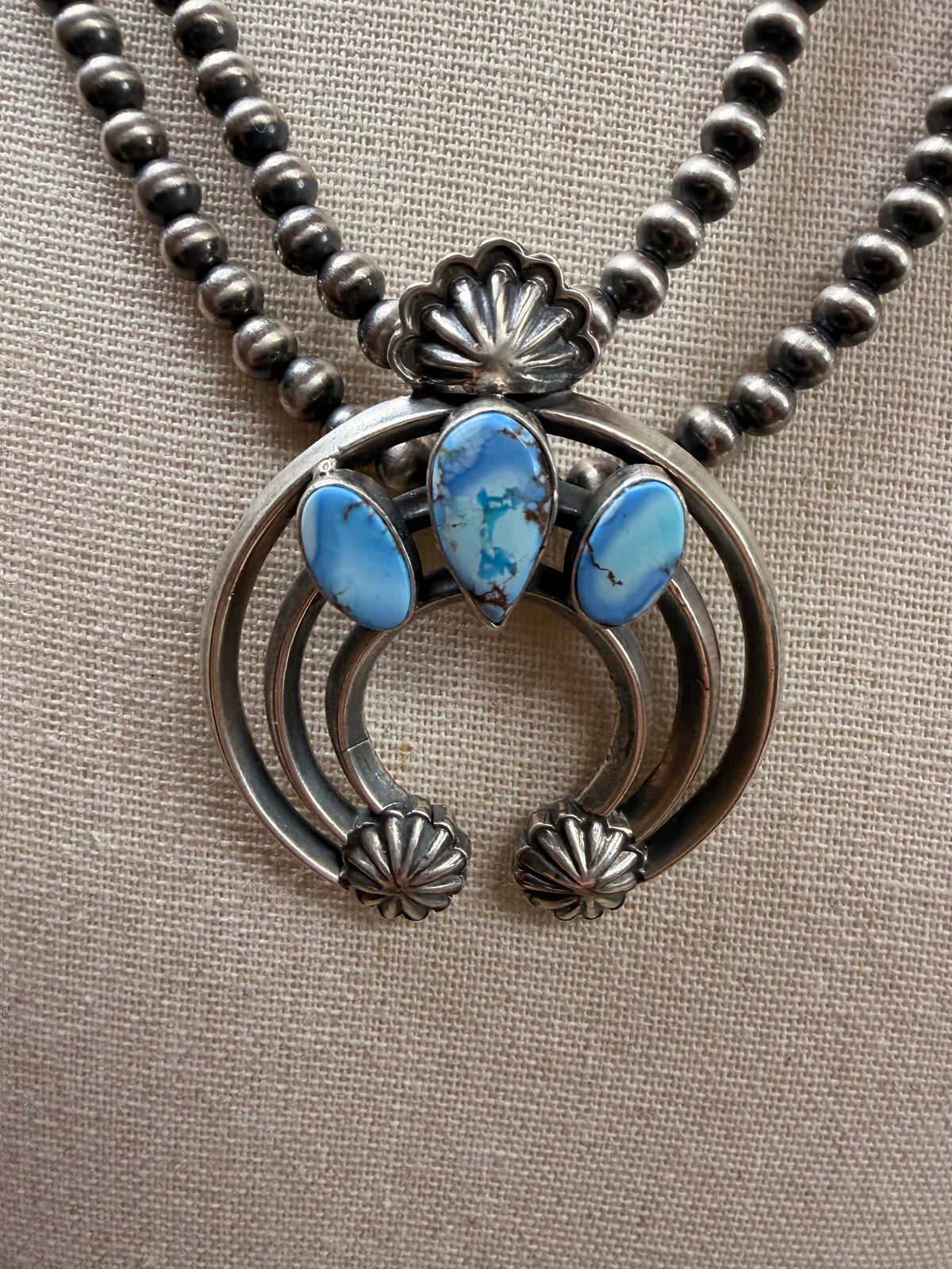 Davey Morgan l Double-Strand Pear & Turquoise Naja Necklace