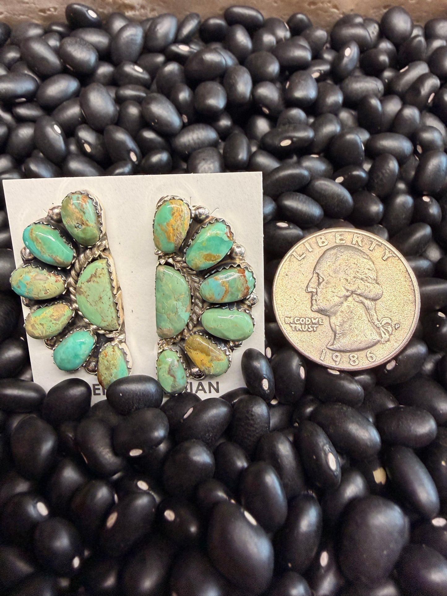 Turquoise Half Cluster Studs