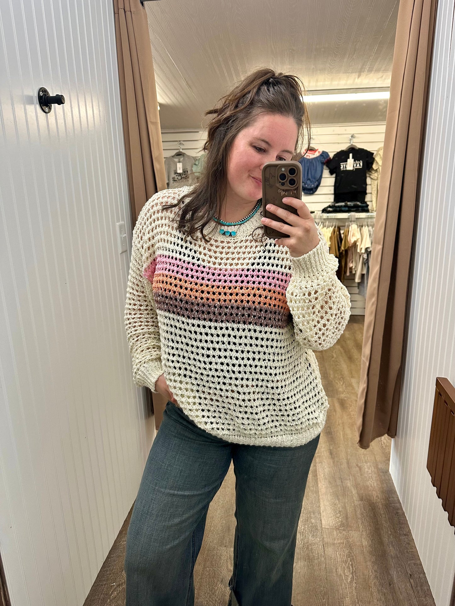 Open Knit Sweater Pullover
