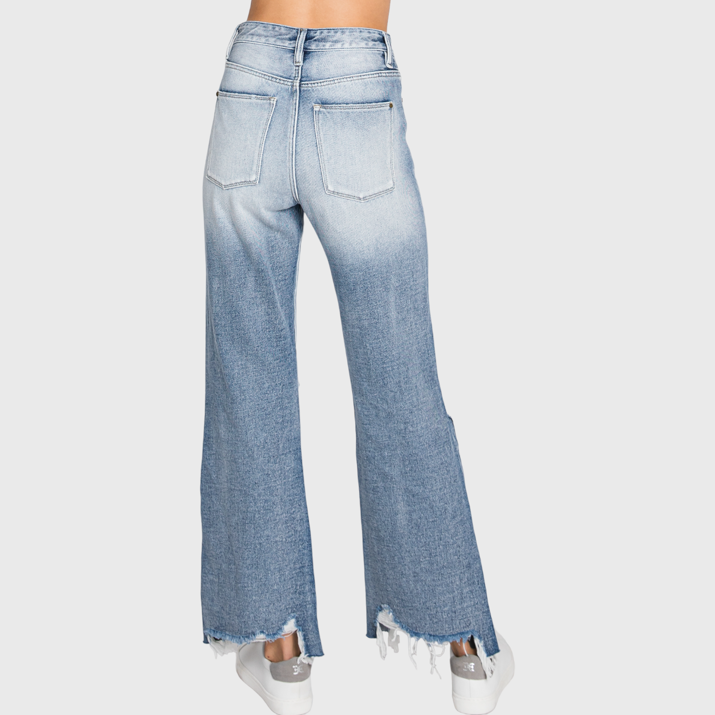 Petra153 DISTRESSED HIGH RISE RIGID VINTAGE CROPPED FLARE
