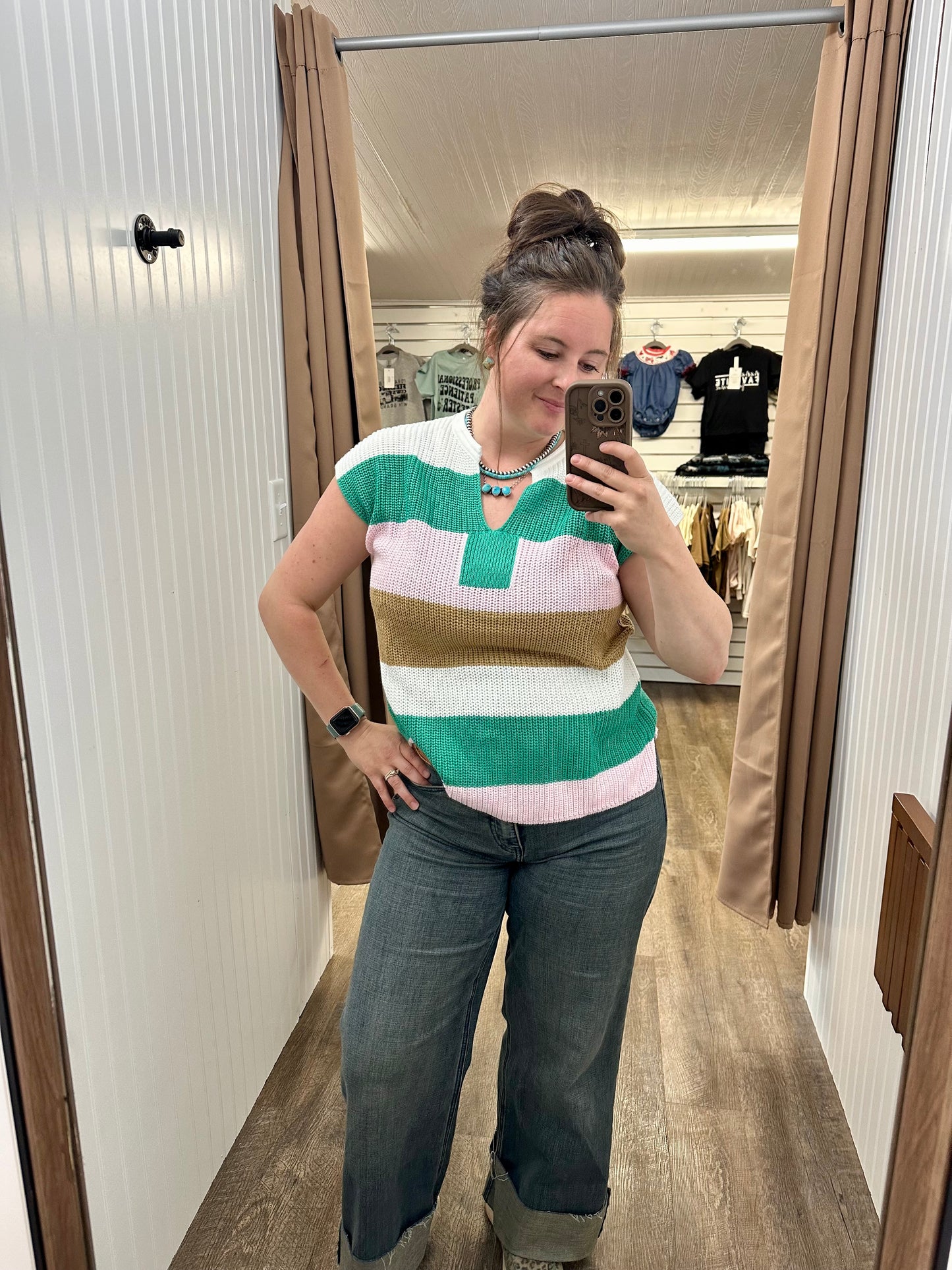 Color Block V-Neck