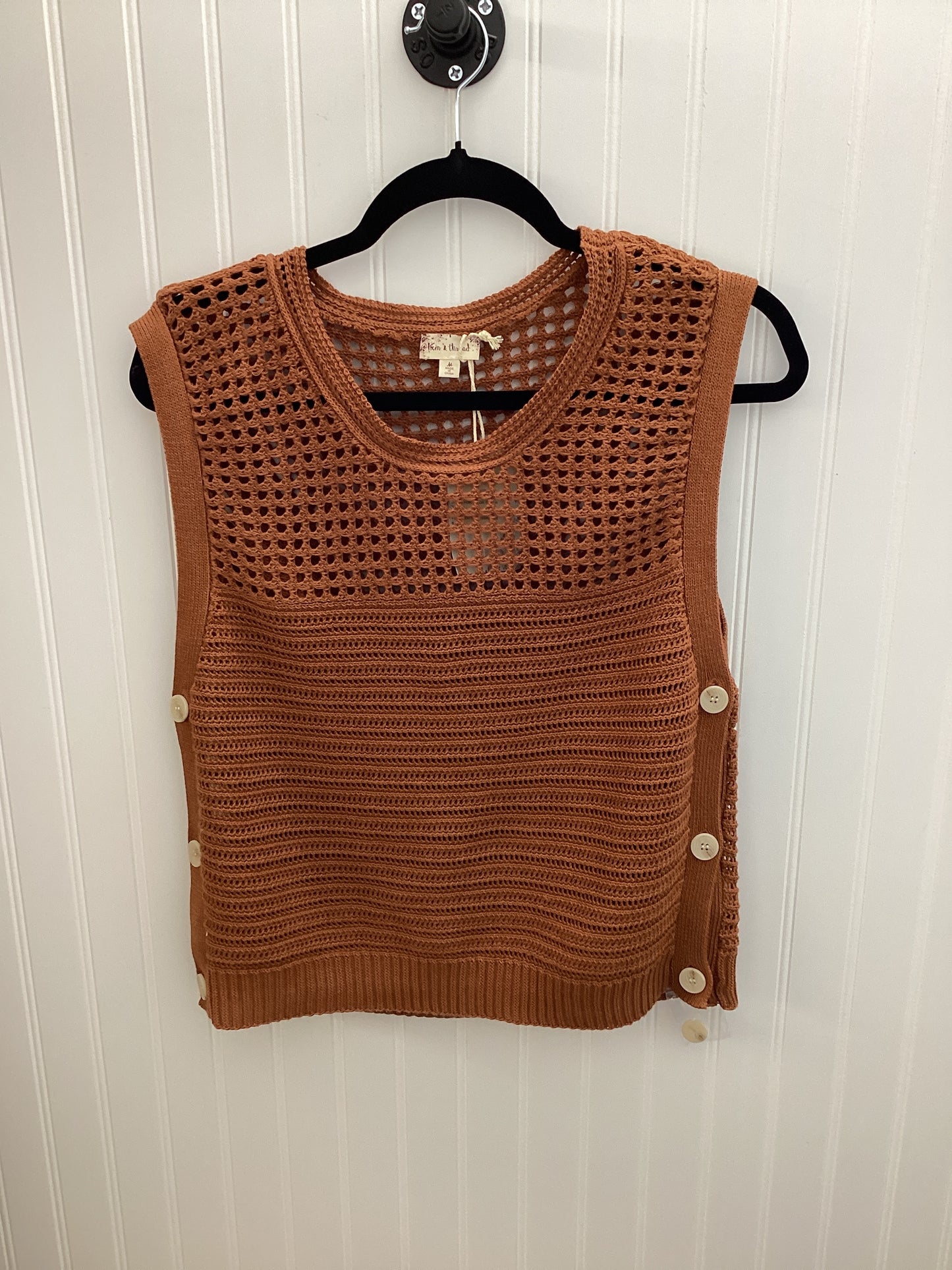 Side Button Cotton Sleeveless Top
