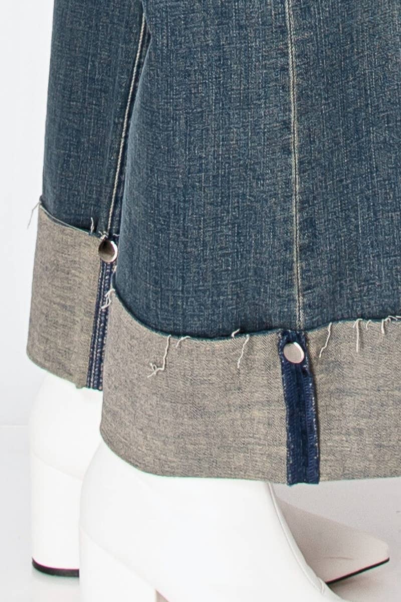 Artemis Vintage TUMMY CONTROL HIGH RISE CUFFED WIDE LEG JEANS