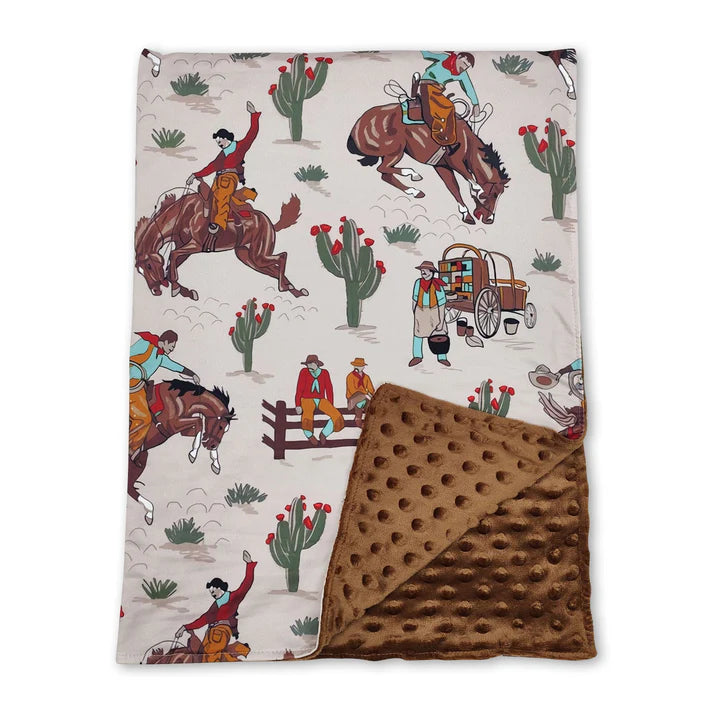 rodeo cactus baby kids blanket