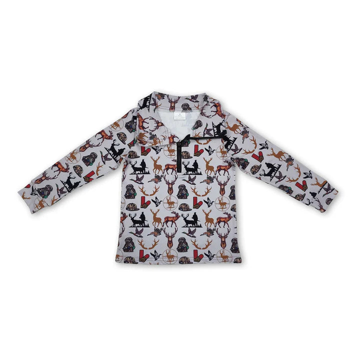 Deer Dog Duck Hunting Kids Pullover
