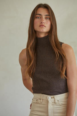 Mock Neck Sleeveless Top 110
