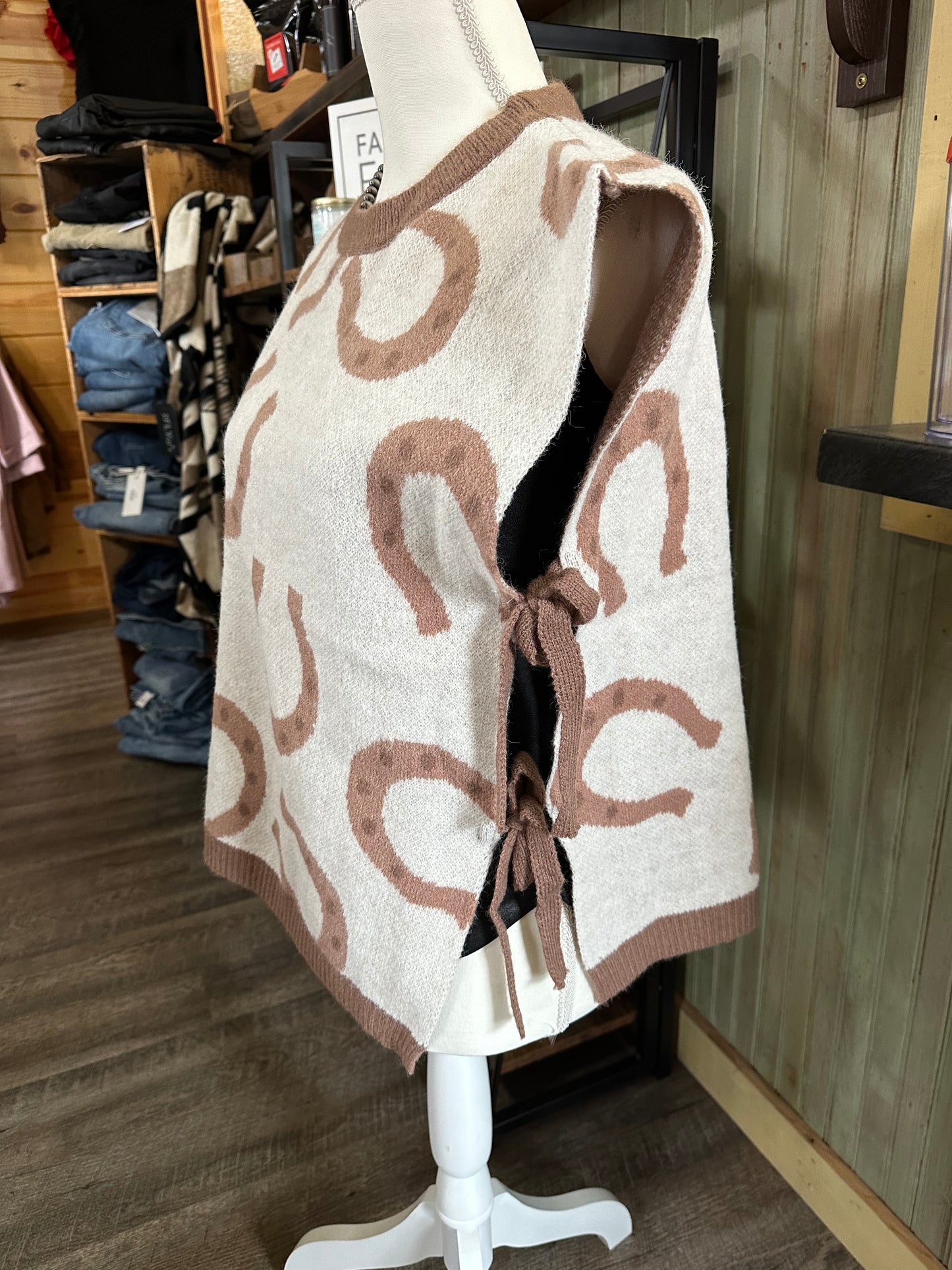 Horseshoe Pattern Sweater Vest