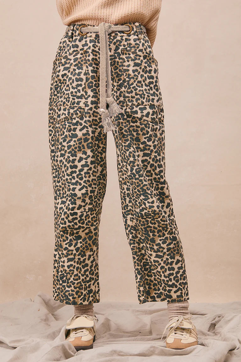 Braided Leopard Print Pants