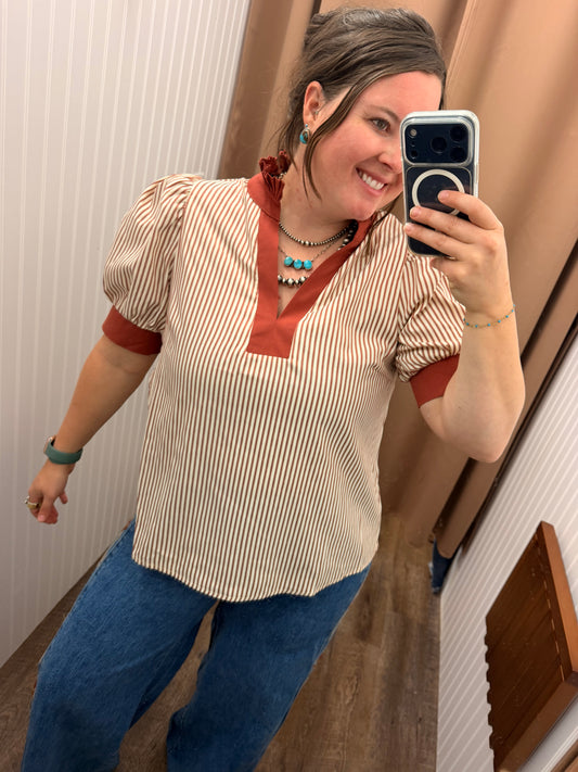 The Harper Stripe Blouse