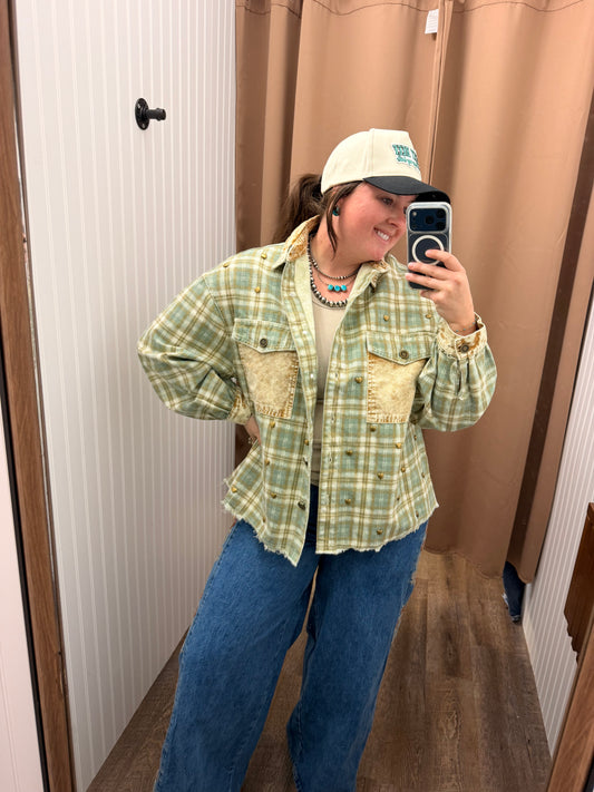 Heart of Gold Plaid Shacket