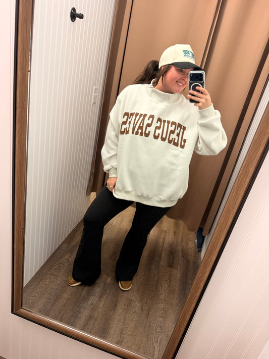 Jesus Saves Reversible Sweatshirt 🤎