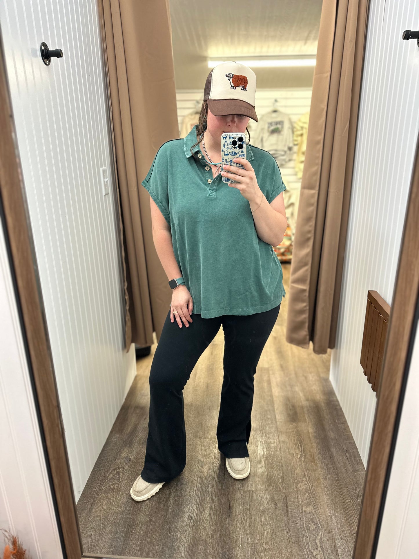 Mineral Washed Polo Top (Regular and Plus)