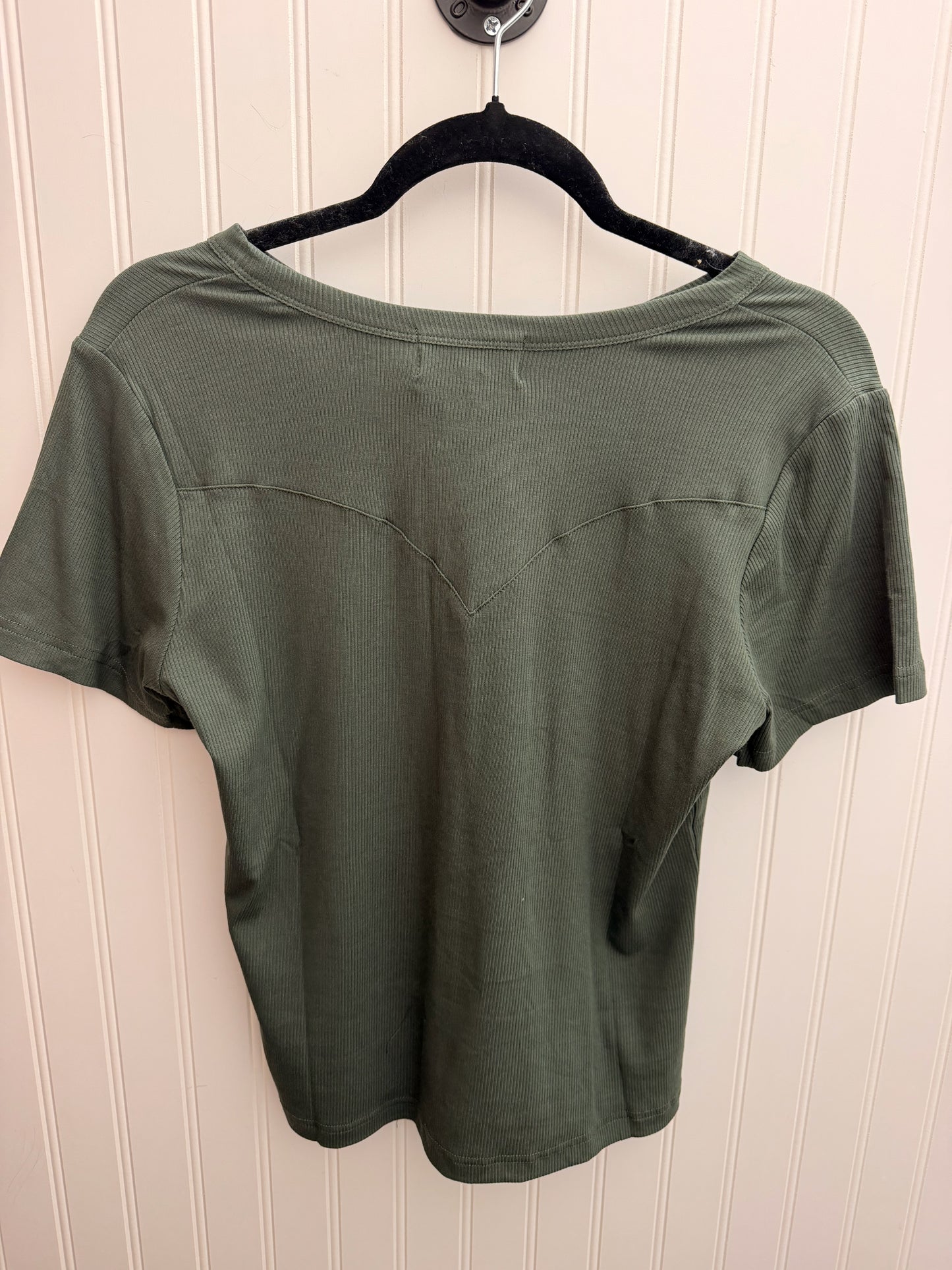 Olive Ribbed Western Henley