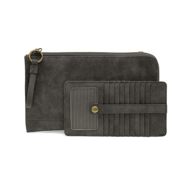 Faux Suede Karina Wristlet & Wallet