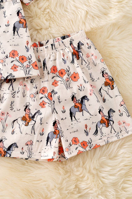 (GIRLS) Floral western pajamas