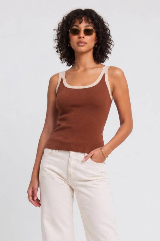 Autumn Contrast Sweater Tank (2 Colors)