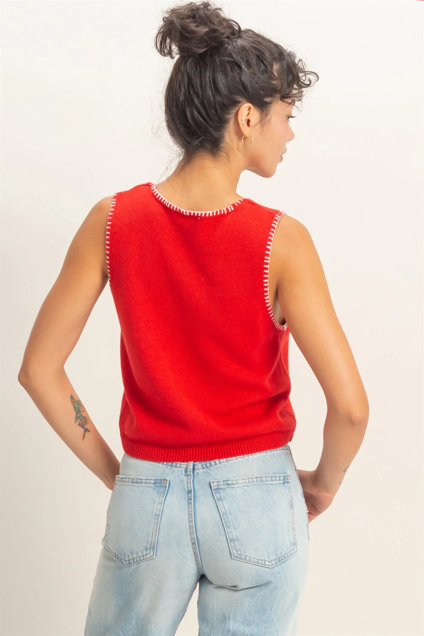 The Cherry Stitch Sweater Vest