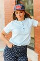 Short Sleeve Turquoise Snap Button Down T-Shirt (Regular & Plus)(3 Colors)