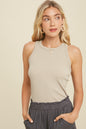 CREW NECK RIBBED KNIT TANK TOP (3 Colors)