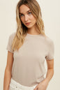 RIBBED KNIT BASIC T-SHIRT (4 Colors)
