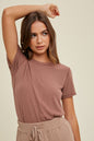 RIBBED KNIT BASIC T-SHIRT (4 Colors)