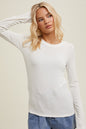 ROUND NECK FITTED RIBBED KNIT TOP (6 Colors)