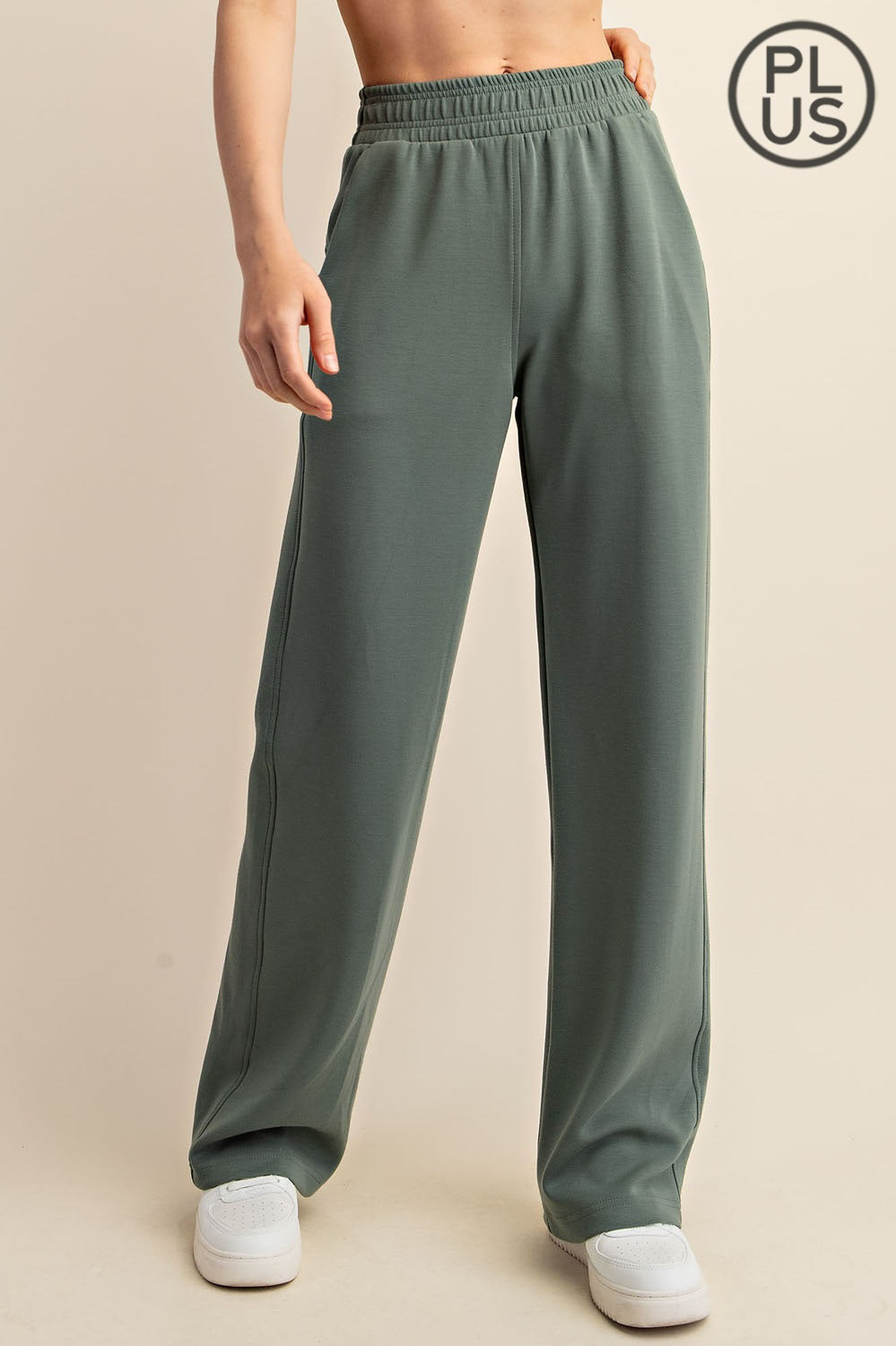 MODAL SCUBA STRAIGHT PANT (Plus)(2 Colors)