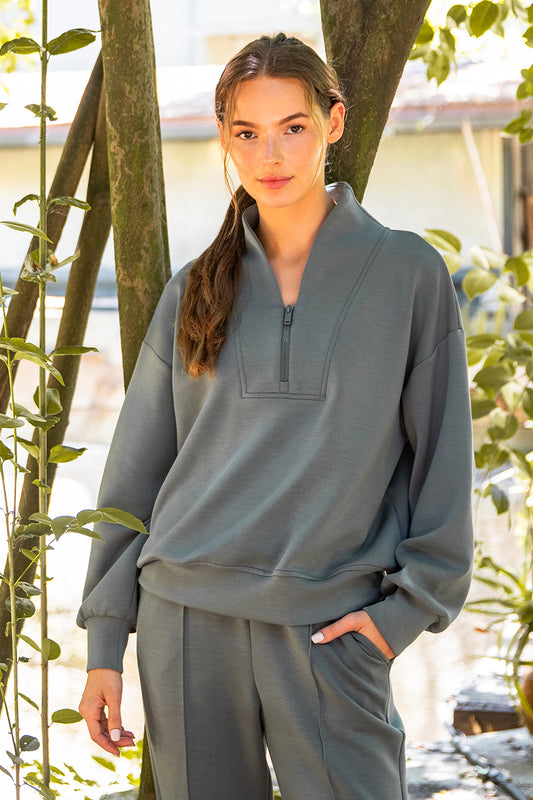 Scuba Luxe V-Neck Jacket (2Colors)
