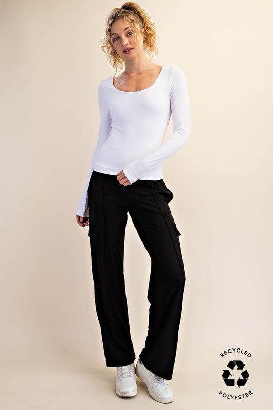 Round Neck Long Sleeve Top (2 Colors)