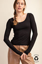 Round Neck Long Sleeve Top (2 Colors)