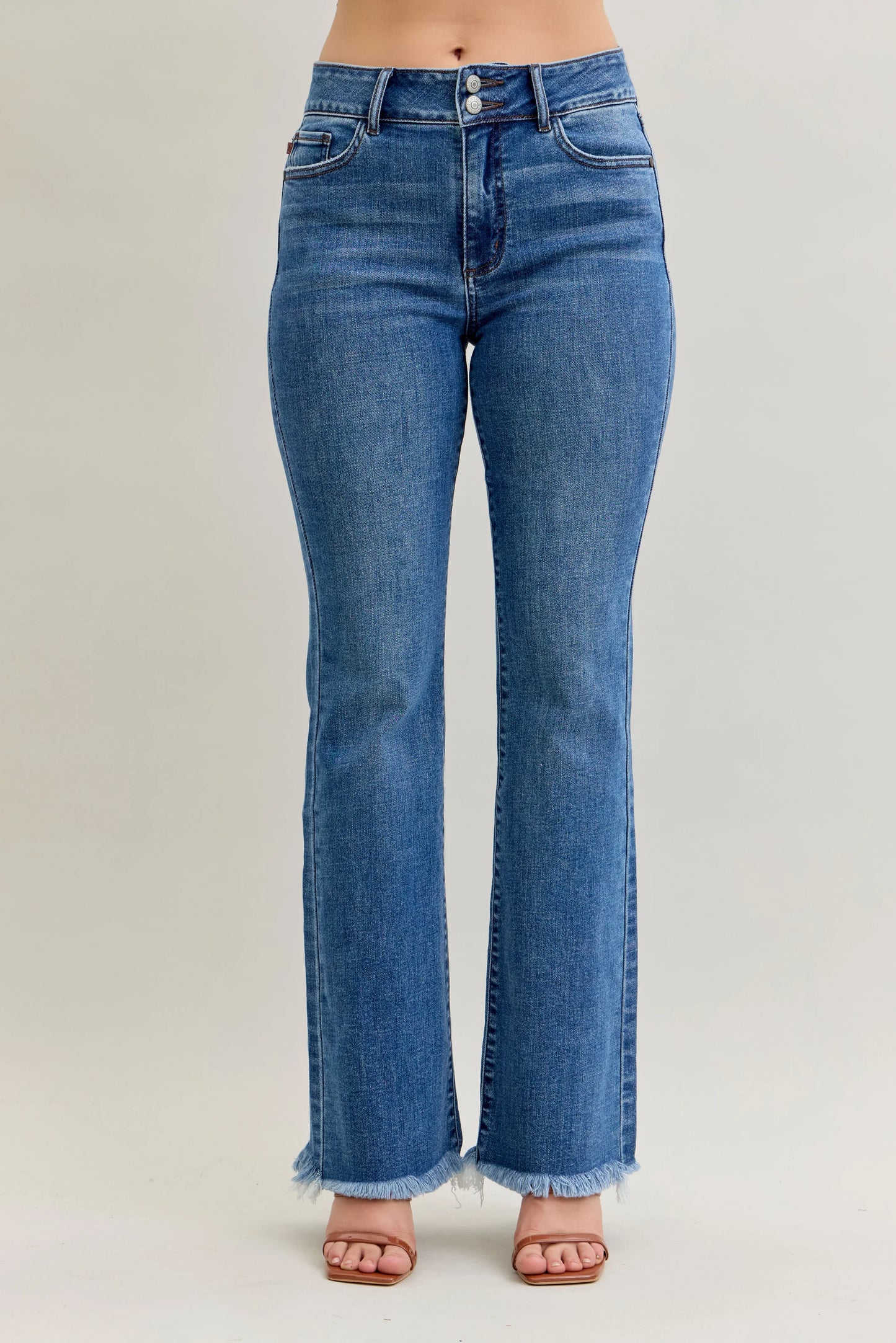 Judy Blue High Waist Boot Cut with Frey Hem