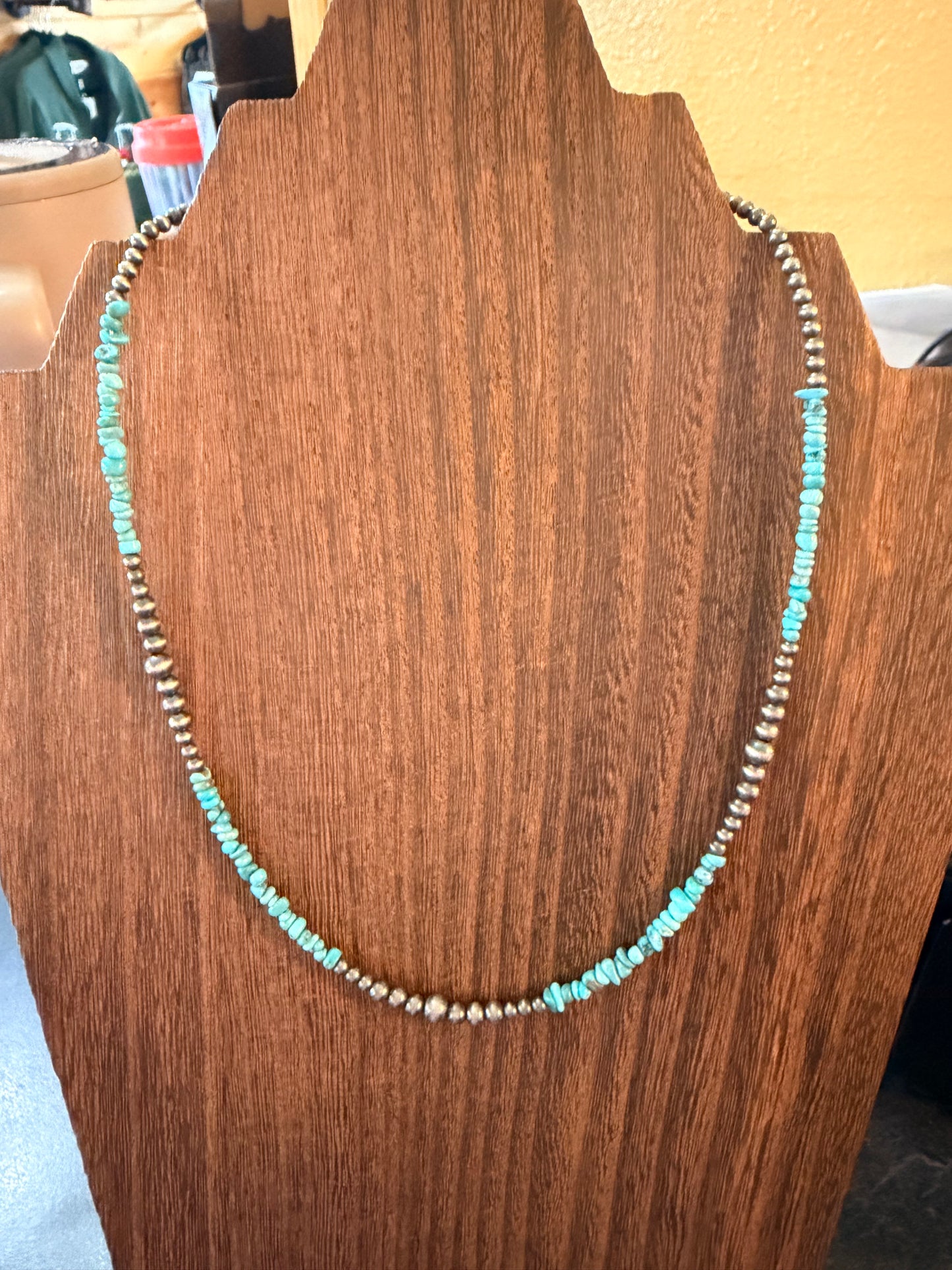 Cloud Mt. Turq. & Sterling Silver Beads Necklace