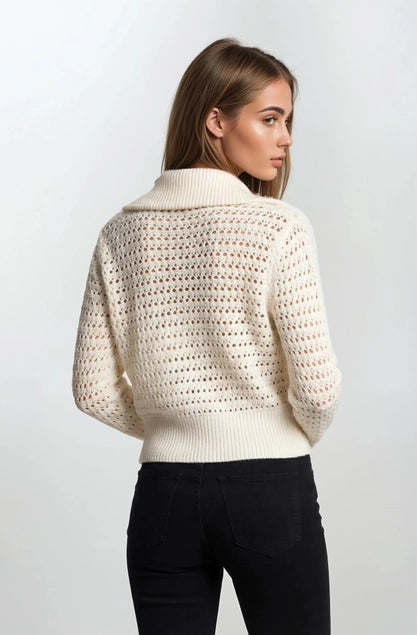 Ivory Breeze Zip Cardigan