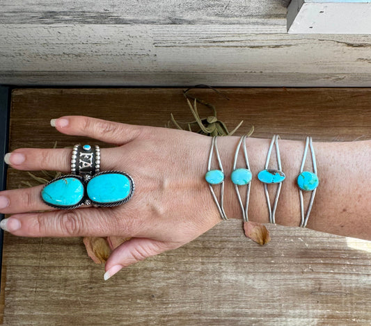 Sonoran Gold Turquoise Cuff – Sterling Silver – Native Made – Made in USA