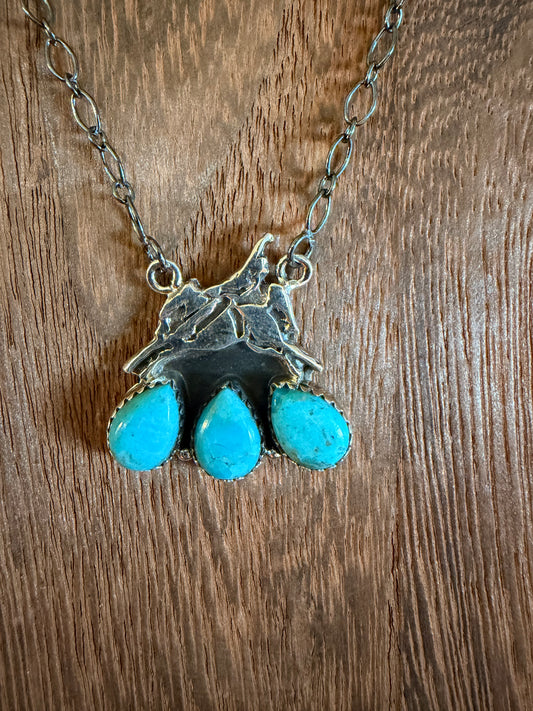 Born to Bronc Kingman Turq. Necklace